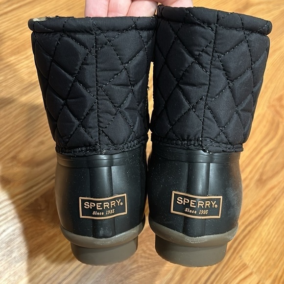 Sperry Black and Brown Winter Rain Boots - Picture 6 of 11